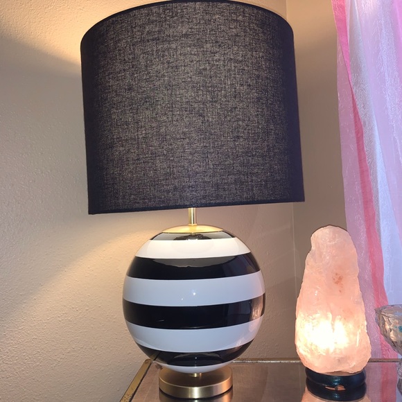 kate spade | Other | Kate Spade Black White Stripe Lamp | Poshmark